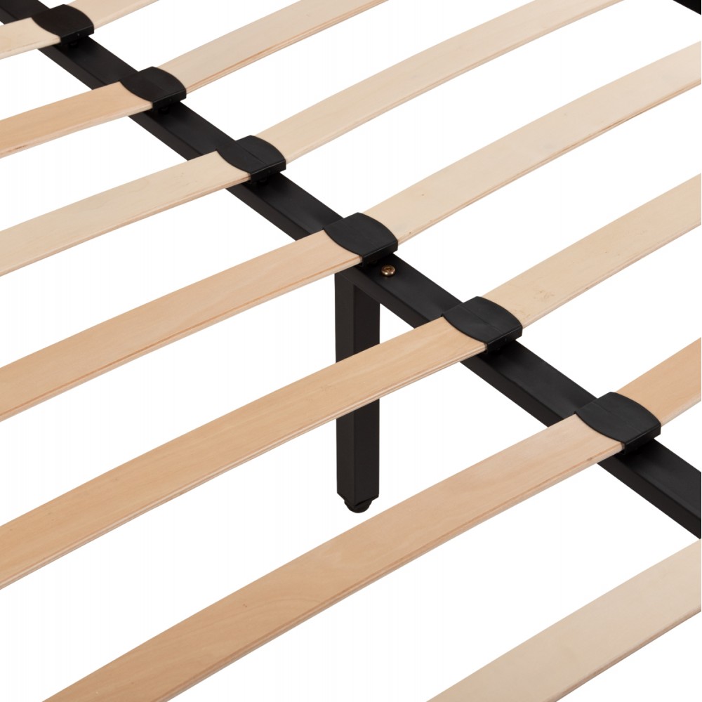 Κρεβάτι διπλό "INDRA" από ύφασμα σε χρώμα μπεζ 160x200