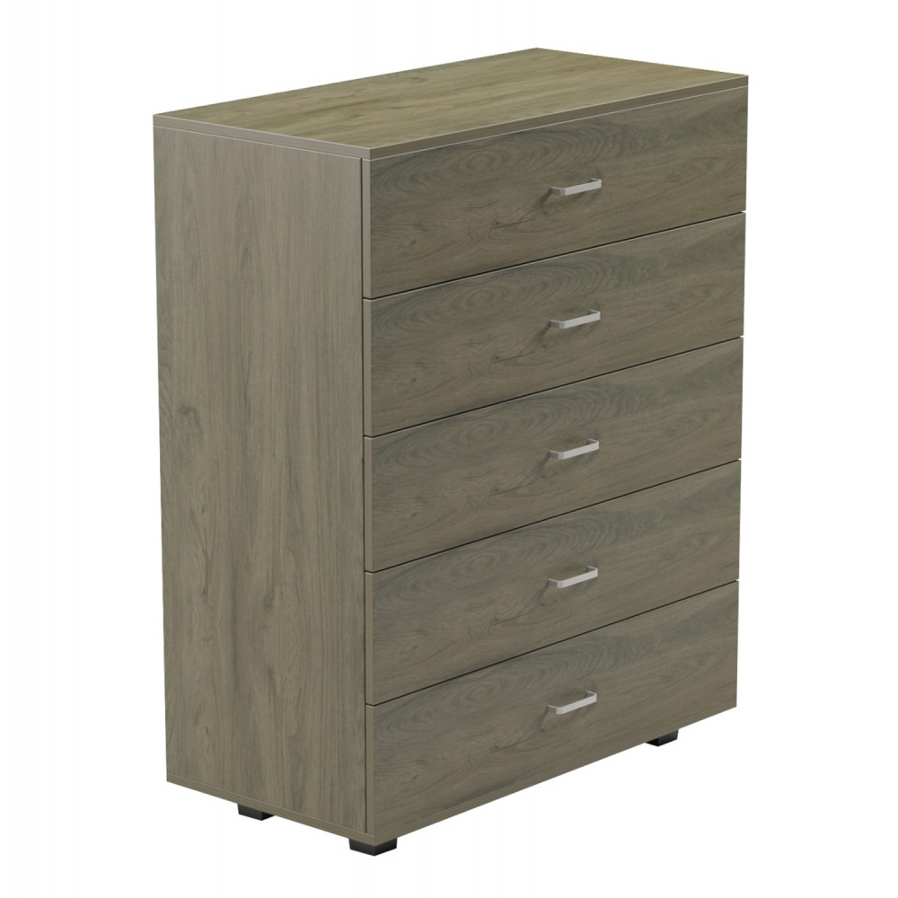 Συρταριέρα "THORG" με πέντε συρτάρια σε χρώμα σκούρο λαδί 80x40x100