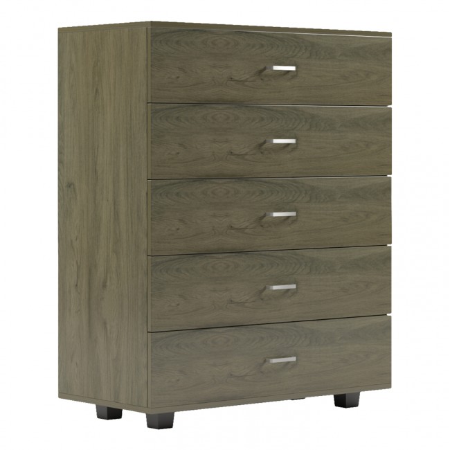 Συρταριέρα "THORG" με πέντε συρτάρια σε χρώμα σκούρο λαδί 80x40x100