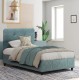 Κρεβάτι "DOLORES" από ύφασμα σε χρώμα πράσινο 90x200