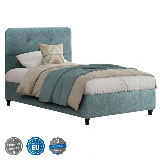Κρεβάτι "DOLORES" από ύφασμα σε χρώμα πράσινο 90x200