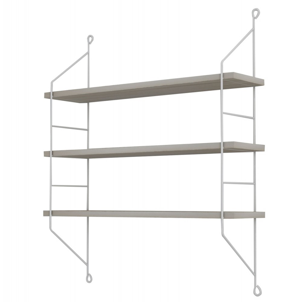 Ραφιέρα τοίχου "ACHALA" από μέταλλο σε χρώμα σονόμα/λευκό 60x15x68