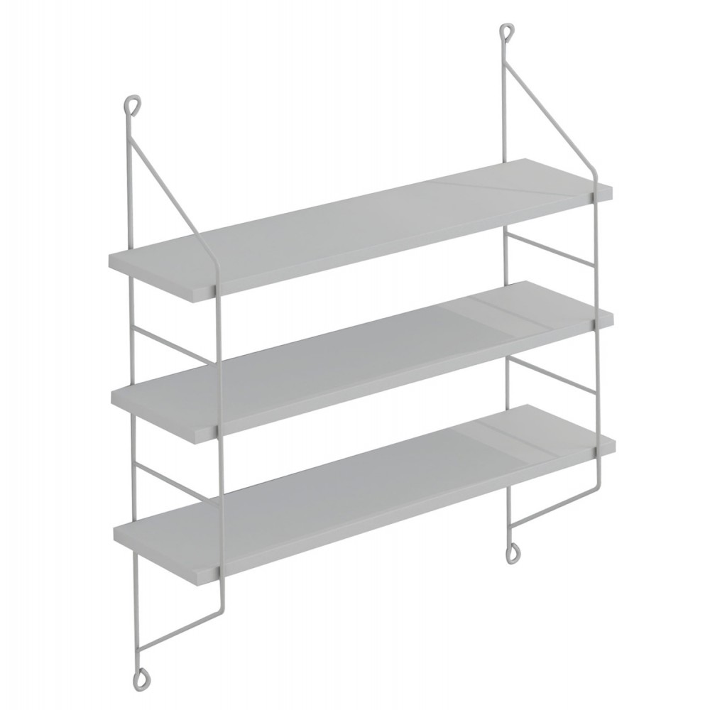 Ραφιέρα τοίχου "ACHALA" από μέταλλο σε χρώμα λευκό 60x15x68