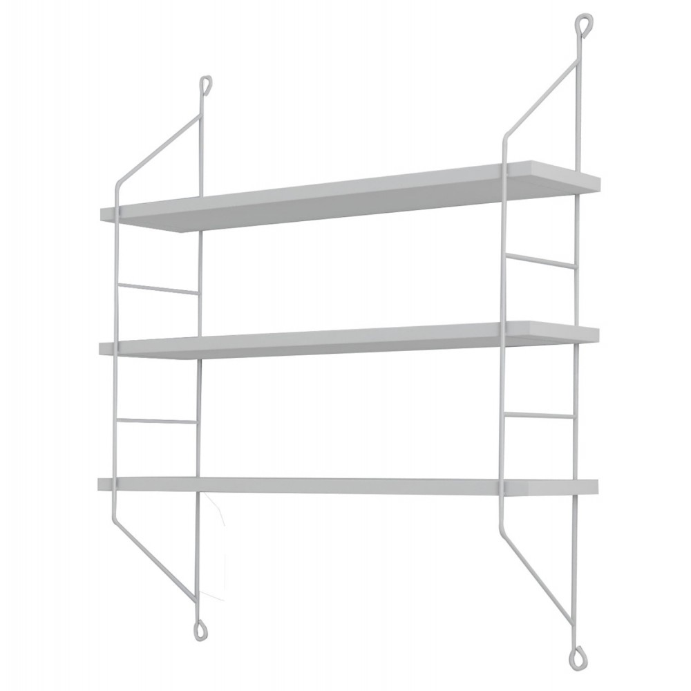 Ραφιέρα τοίχου "ACHALA" από μέταλλο σε χρώμα λευκό 60x15x68