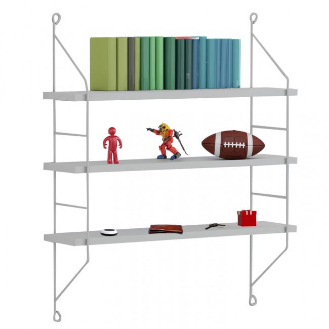 Ραφιέρα τοίχου "ACHALA" από μέταλλο σε χρώμα λευκό 60x15x68