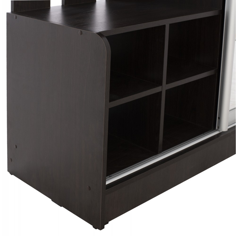 Έπιπλο εισόδου "DULCE" με συρόμενη ντουλάπα και καθρέφτη σε χρώμα βέγκε 118x45x210