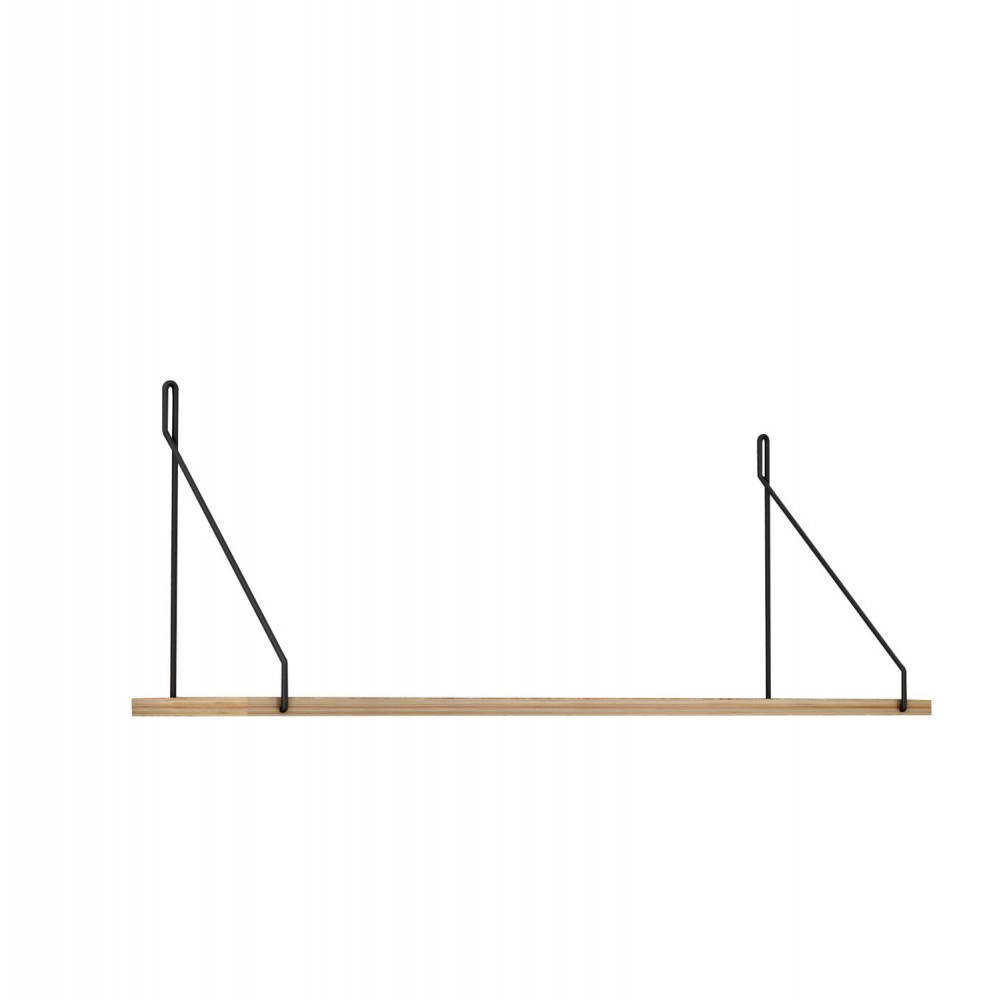 Ραφιέρα τοίχου "AGILAN" από μέταλλο σε χρώμα φυσικό δρυς/μαύρο 72x20x27