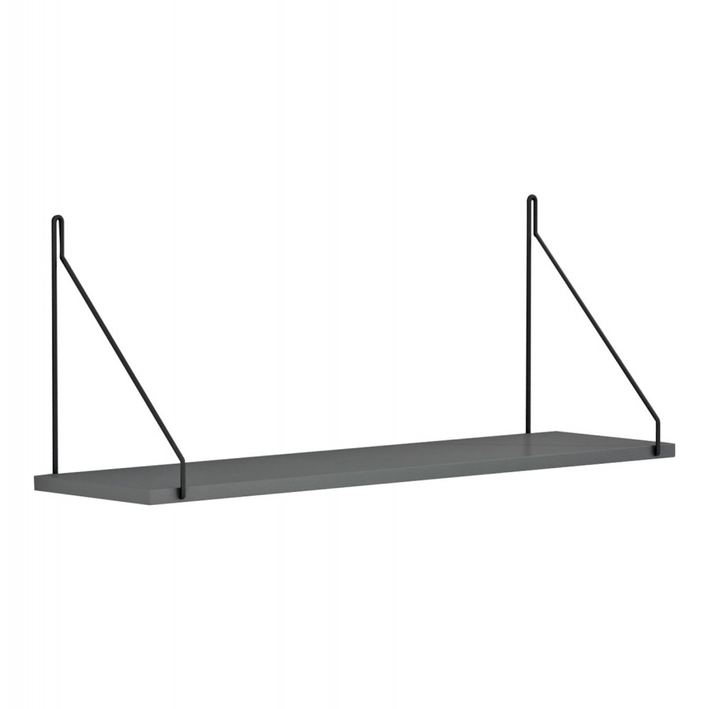 Ραφιέρα τοίχου "AGILAN" από μέταλλο σε χρώμα γκρι/μαύρο 72x20x27