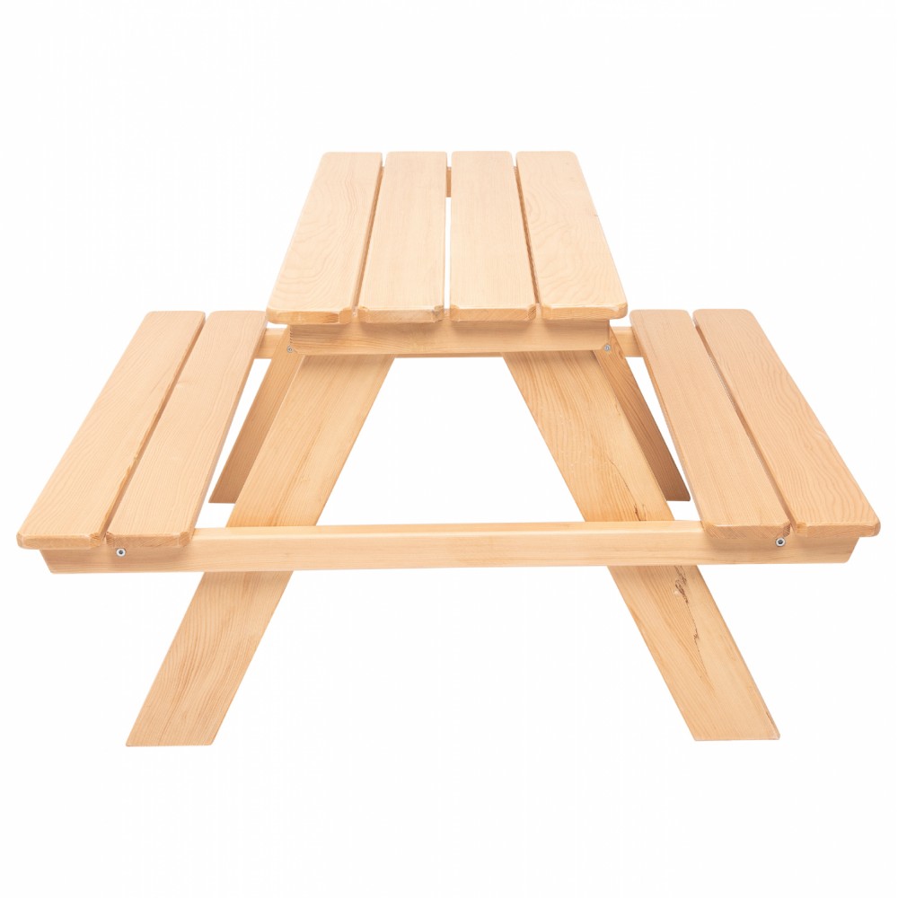 Παιδικό τραπέζι πικνίκ από ξύλο σε φυσικό χρώμα 88x88x52,5