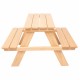 Παιδικό τραπέζι πικνίκ από ξύλο σε φυσικό χρώμα 88x88x52,5