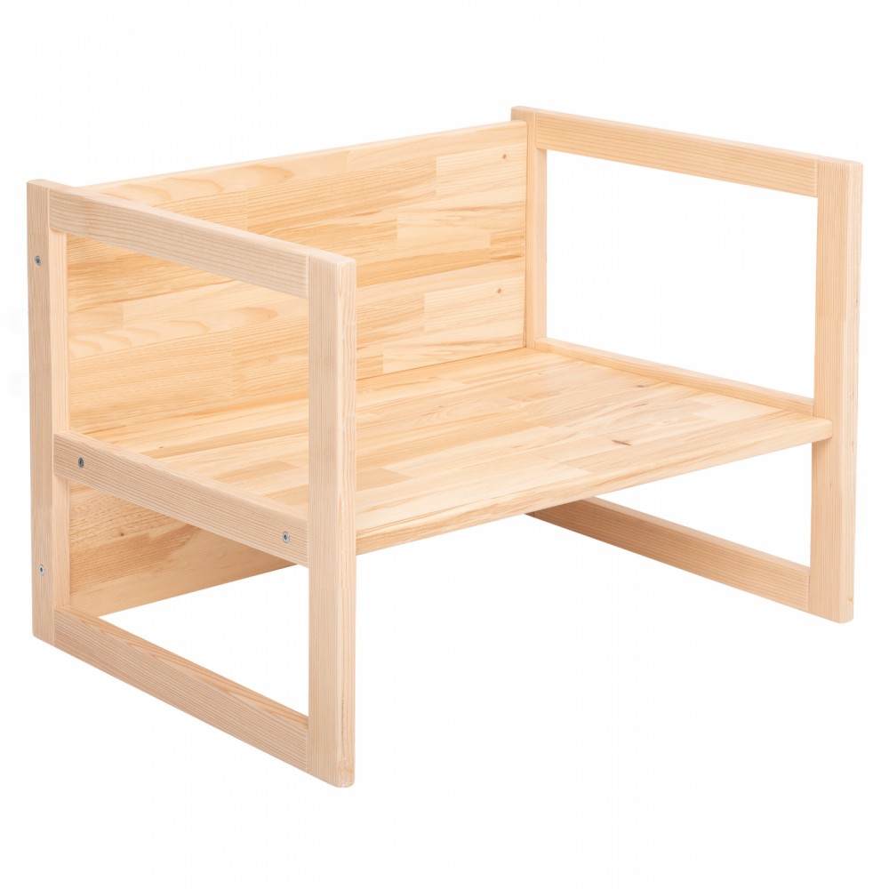 Παιδικό παγκάκι τραπέζι από ξύλο σε φυσικό χρώμα 64,5x45,x47