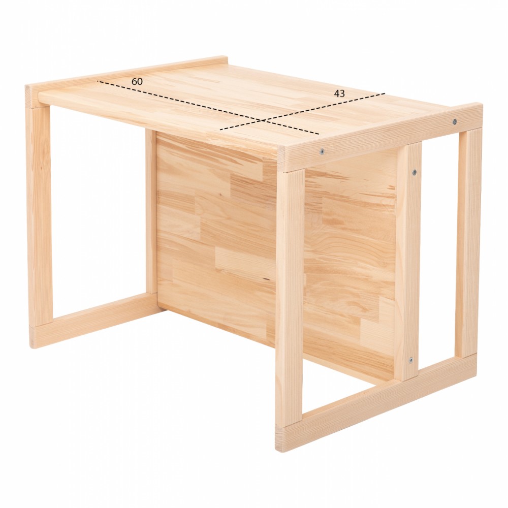 Παιδικό παγκάκι τραπέζι από ξύλο σε φυσικό χρώμα 64,5x45,x47