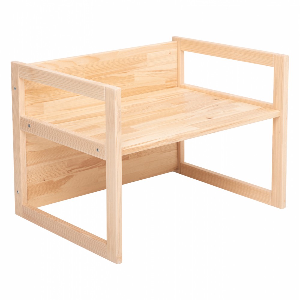 Παιδικό παγκάκι τραπέζι από ξύλο σε φυσικό χρώμα 64,5x45,x47