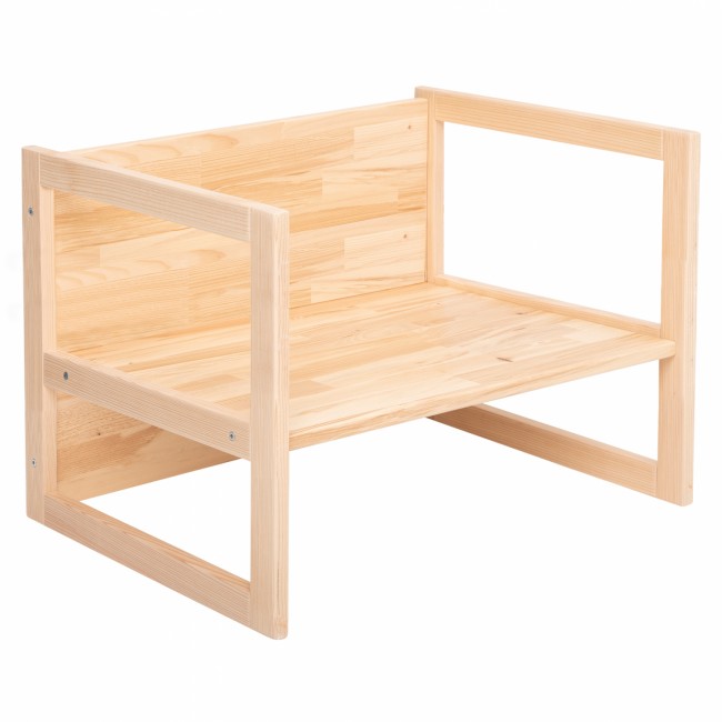 Παιδικό παγκάκι τραπέζι από ξύλο σε φυσικό χρώμα 64,5x45,x47