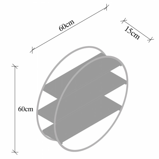 Ραφιέρα τοίχου "SAPHIRE" από μέταλλο/ξύλο σε χρώμα μαύρο/καρυδί 60x15x60