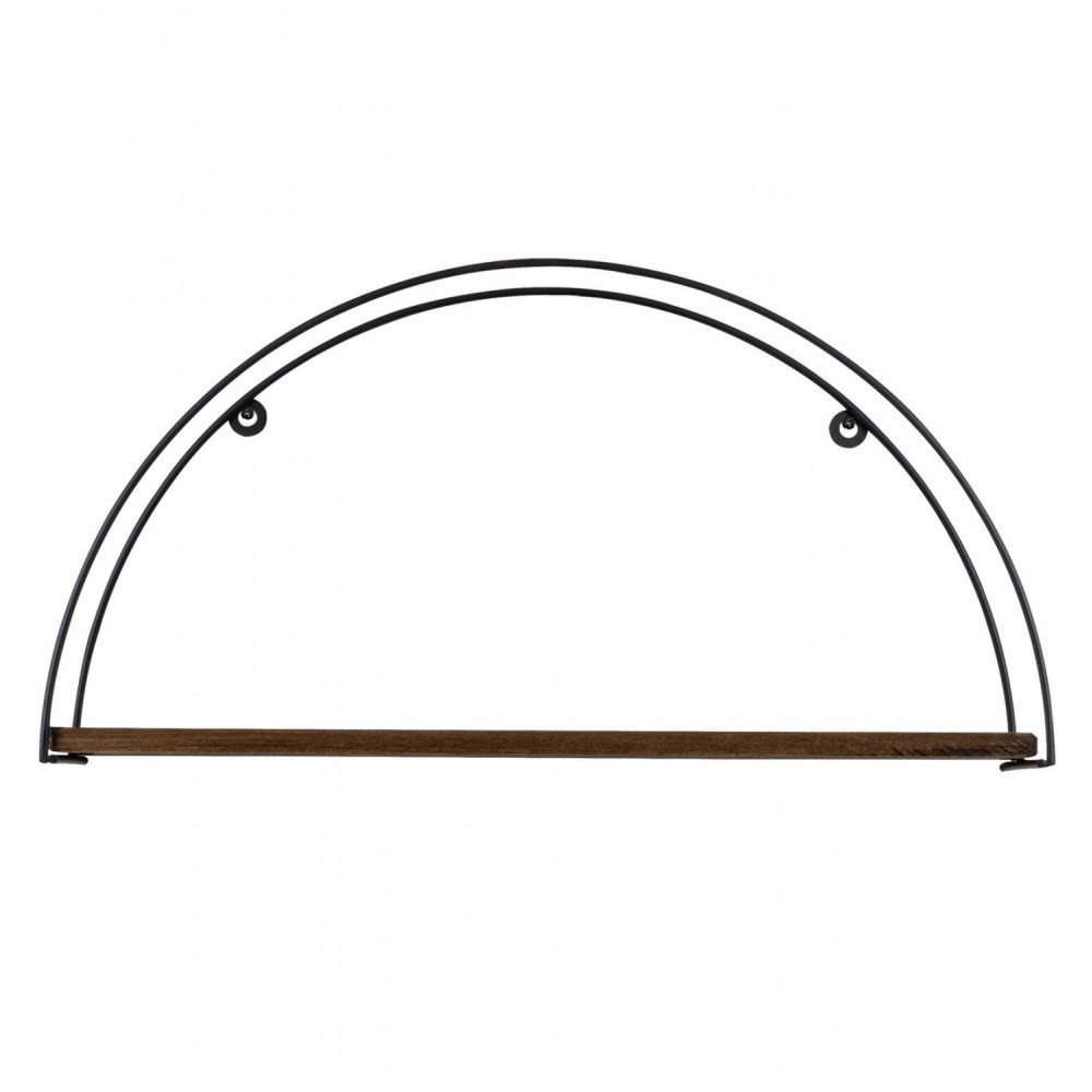 Ράφι τοίχου από μέταλλο σε χρώμα μαύρο/καρυδί  60x15x30