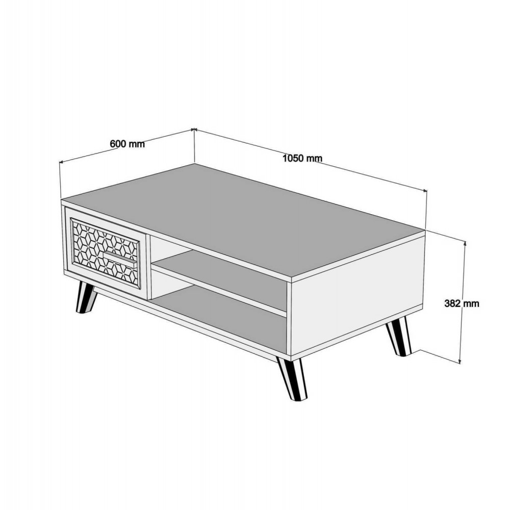 Σύνθεση σαλονιού σε καρυδί/λευκό χρώμα 160x35x56,20