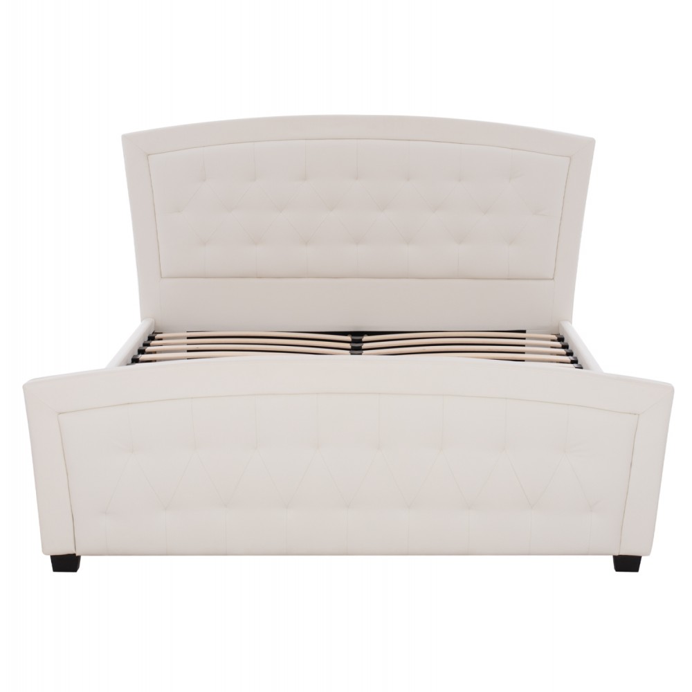 Κρεβάτι από ξύλο/PU σε χρώμα λευκό 150x200