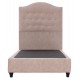 Κρεβάτι μονό "MALENA" από ξύλο/βελούδο σε χρώμα μπεζ 90x200