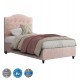 Κρεβάτι μονό "MALENA" από ξύλο/βελούδο σε χρώμα μπεζ 90x200