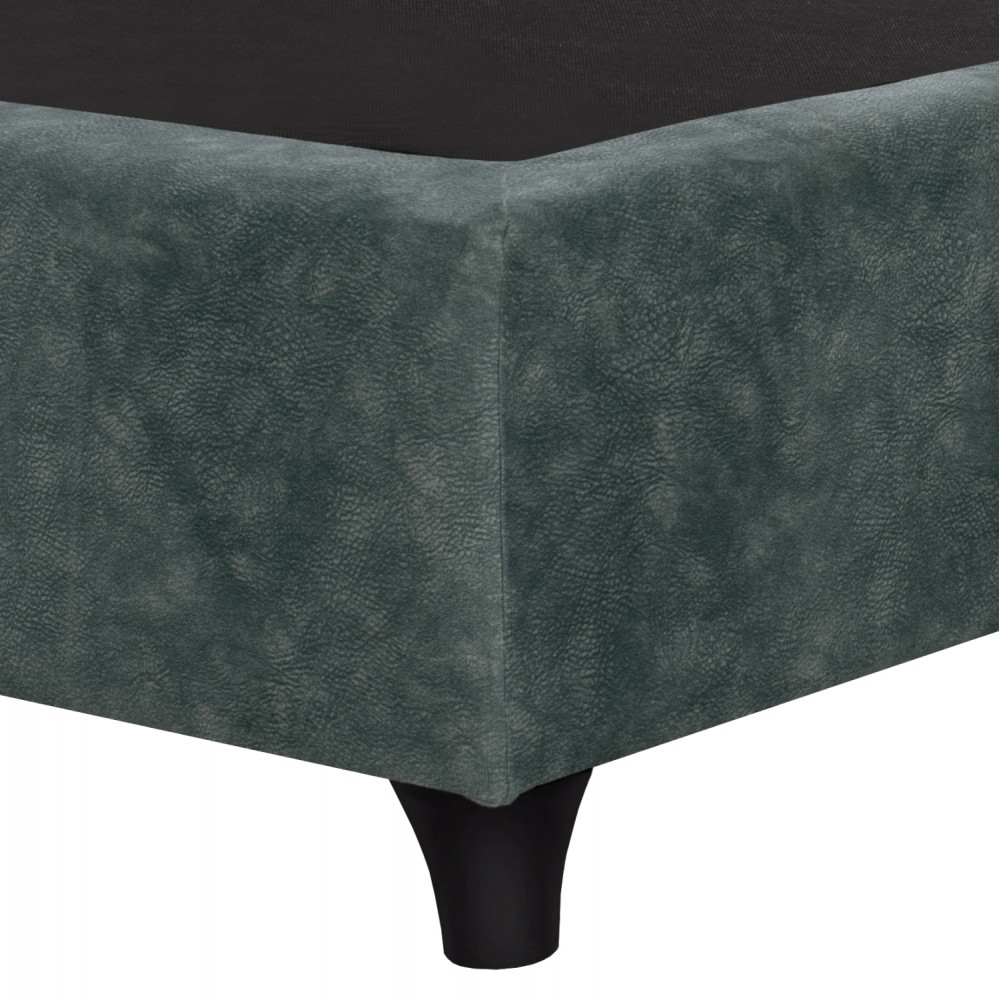 Κρεβάτι μονό "MALENA" από ξύλο/ύφασμα σε χρώμα πράσινο 90x200