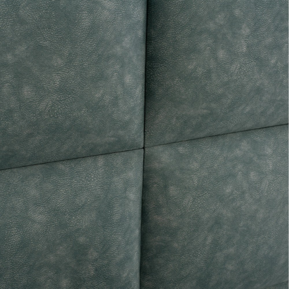 Κρεβάτι μονό "MILO" από ξύλο/ύφασμα σε χρώμα πράσινο 90x200