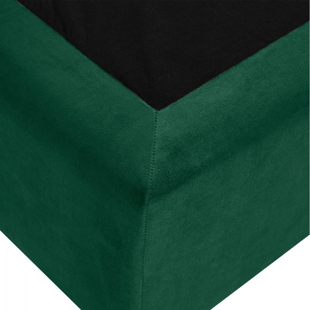 Κρεβάτι διπλό "MALENA" από ξύλο/βελούδο σε χρώμα κυπαρισσί 150x200