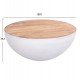 Διακοσμητικό τραπέζι σαλονιού "BOWL" από μέταλλο/ξύλο σε χρώμα λευκό/φυσικό Φ91x38.5