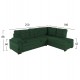 Καναπές κρεβάτι με δεξιά γωνία "JADE" από βελούδο σε χρώμα κυπαρισσί 250x180x88