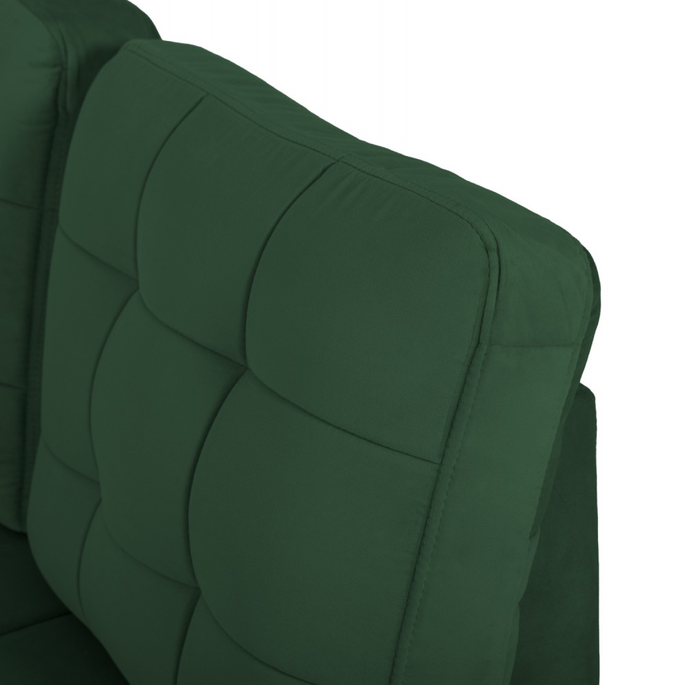 Καναπές κρεβάτι με δεξιά γωνία "JADE" από βελούδο σε χρώμα κυπαρισσί 250x180x88