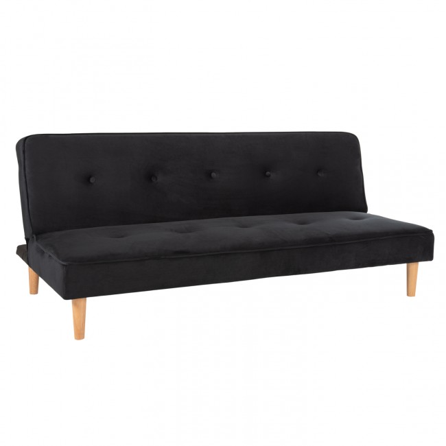 Καναπές κρεβάτι "BELMONT" από βελούδο σε χρώμα μαύρο/φυσικό 177x86x72