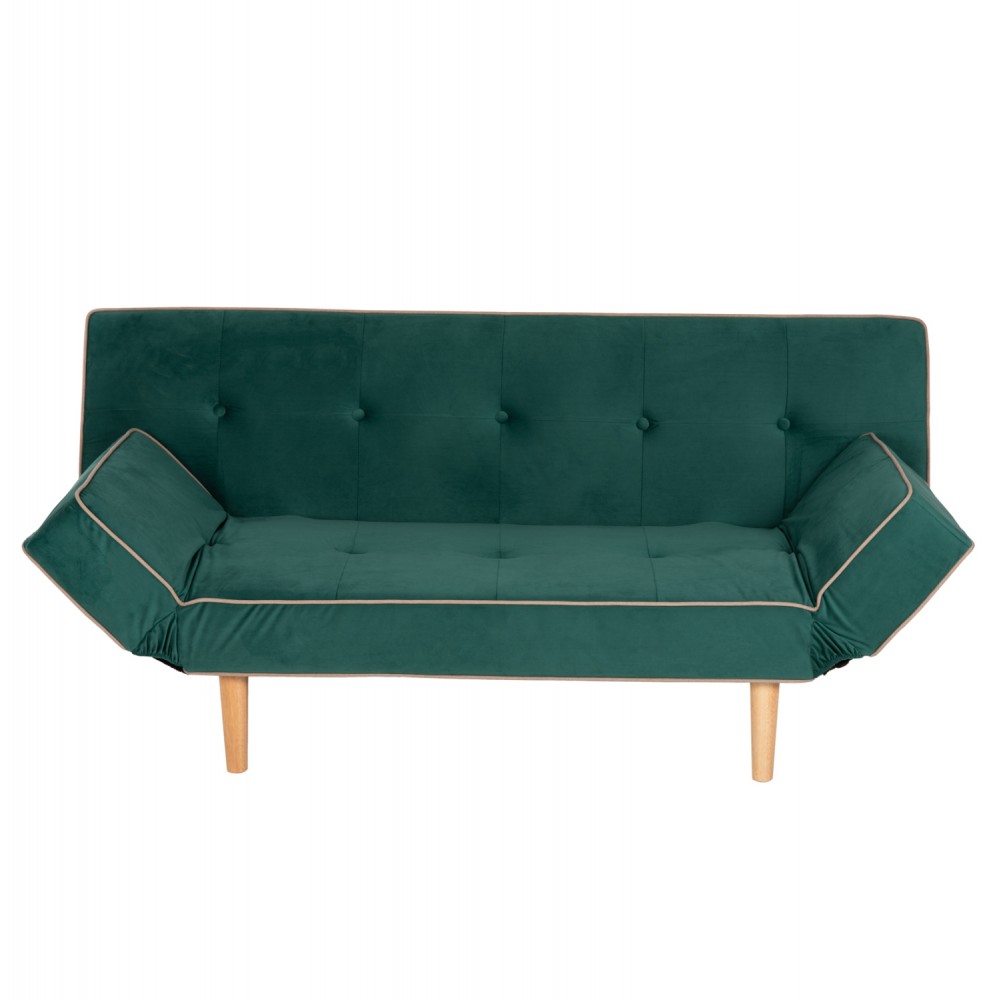 Καναπές κρεβάτι "CRISPIN" από βελούδο σε χρώμα κυπαρισσί 178x90x80