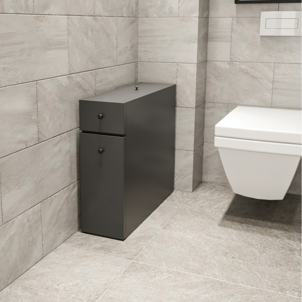 Ντουλάπι μπάνιου σε χρώμα ανθρακί 19x60x55