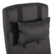 Πολυθρόνα διευθυντή από PU σε χρώμα μαύρο με υποπόδιο 58x71x128