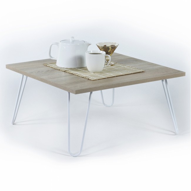 Τραπέζι σαλονιού''DIANE'' σε χρώμα  σονόμα/λευκό 60x60x29