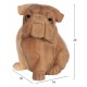 Επιτραπέζιο διακοσμητικό "DOZER BULLDOG" από ξύλο σε φυσικό χρώμα 18x14x20