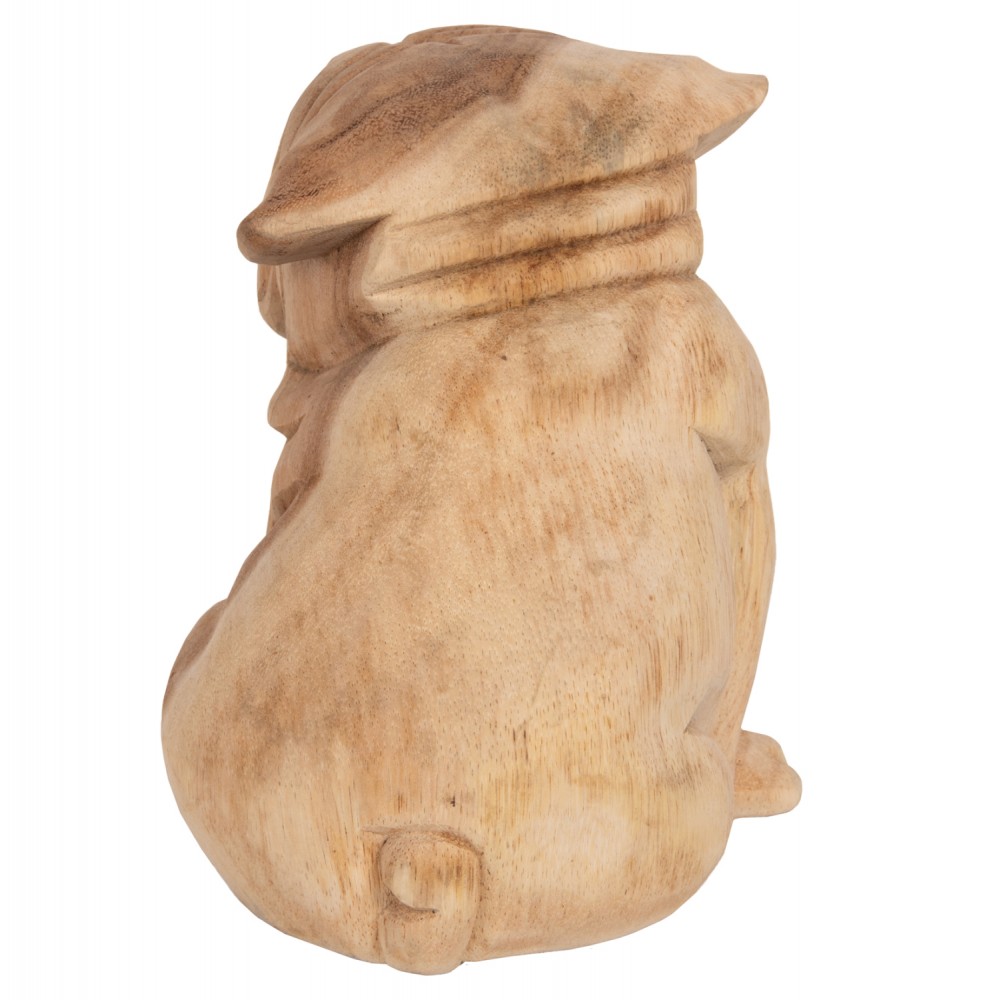 Επιτραπέζιο διακοσμητικό "DOZER BULLDOG" από ξύλο σε φυσικό χρώμα 18x14x20
