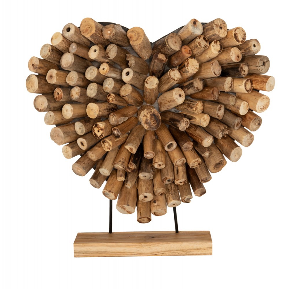 Επιτραπέζιο διακοσμητικό από ξύλο σε φυσικό χρώμα 53x5x51