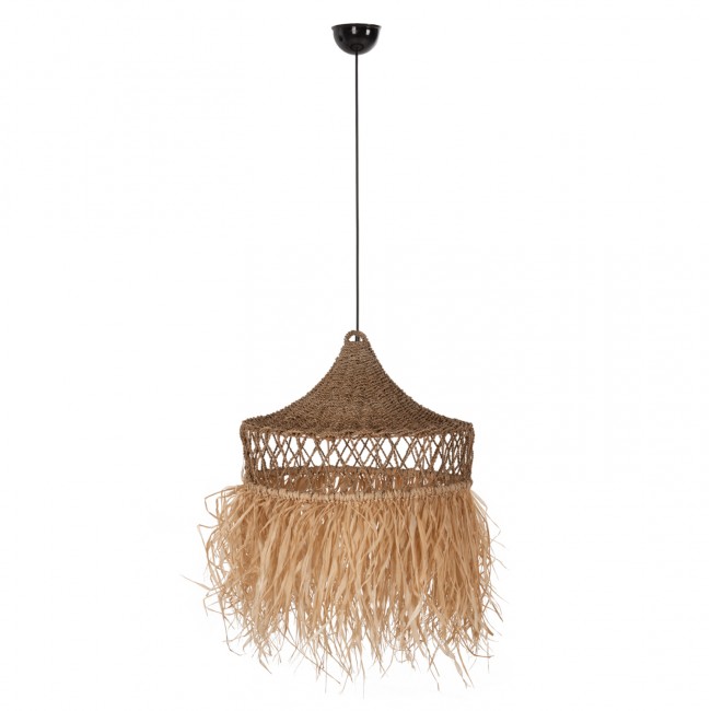 Φωτιστικό οροφής από ίνες φοίνικα σε χρώμα φυσικό Φ62Χ42