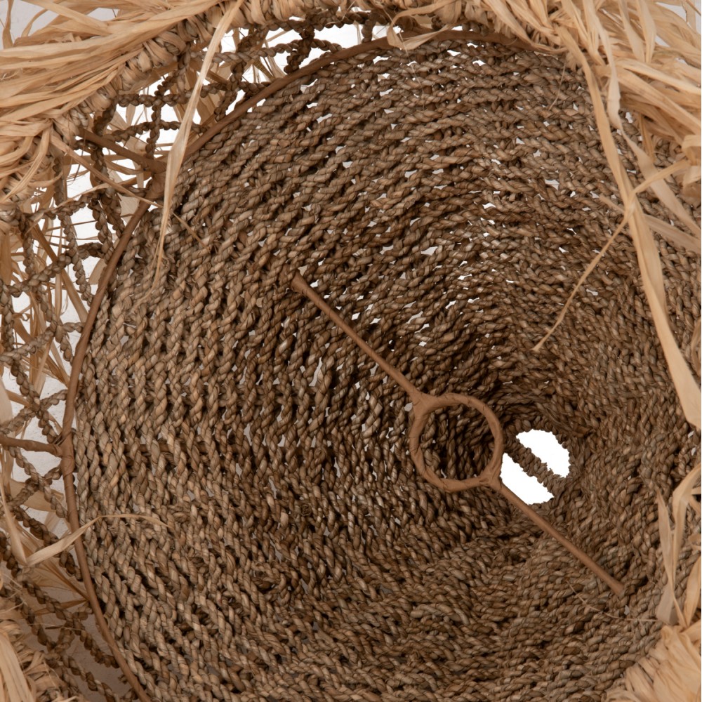 Φωτιστικό οροφής από ίνες φοίνικα σε χρώμα φυσικό Φ42x34