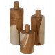 Διακοσμητικά βάζα από μασίφ σε χρώμα φυσικό 10x10x34