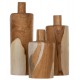 Διακοσμητικά βάζα από μασίφ σε χρώμα φυσικό 10x10x34