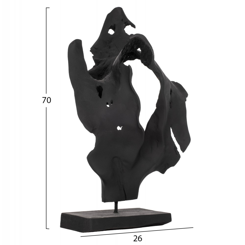 Επιτραπέζιο διακοσμητικό από μασιίφ σε μαύρο χρώμα 26x16x70