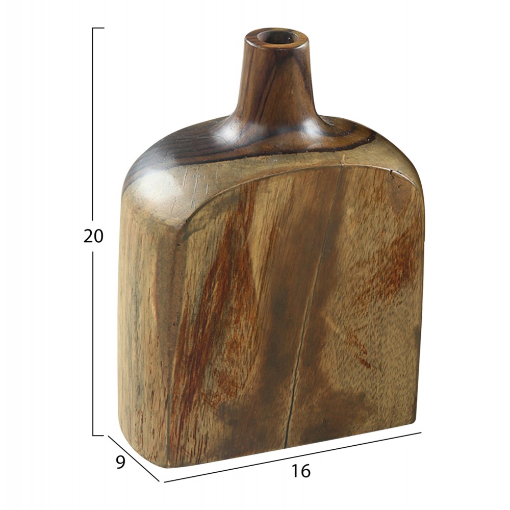 Διακοσμητικά μπουκάλια από μασίφ σε χρώμα καρυδί 9x16x31