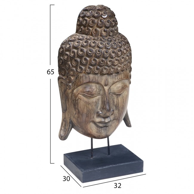 Επιτραπέζιο διακοσμητικό από ξύλο σε χρώμα φυσικό 32x20x65