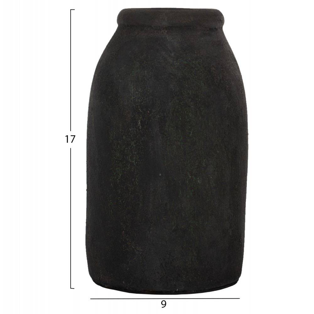 Διακοσμητικά βάζα από κεραμικό σε χρώμα ανθρακί Φ12Χ21