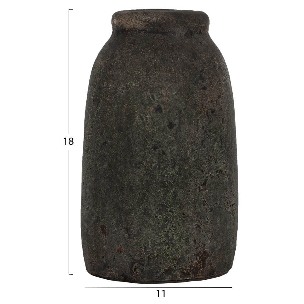 Διακοσμητικά βάζα από κεραμικό σε χρώμα ανθρακί Φ12Χ21