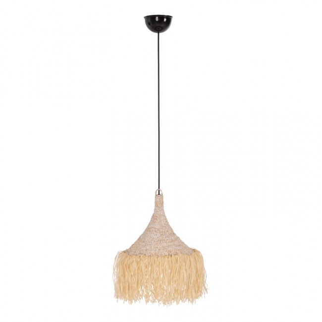 Φωτιστικό οροφής από ίνες φοίνικα σε χρώμα φυσικό Φ53x45