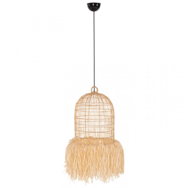 Φωτιστικό οροφής από ίνες φοίνικα σε χρώμα φυσικό Φ30x163