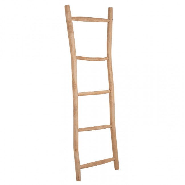 Διακοσμητική σκάλα από μασίφ σε φυσικό χρώμα 50x5x150